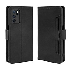 Coque Portefeuille Livre Cuir Etui Clapet BY3 pour Oppo A16 Noir