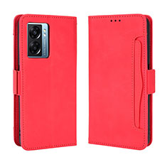 Coque Portefeuille Livre Cuir Etui Clapet BY3 pour Oppo A57 5G Rouge