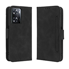 Coque Portefeuille Livre Cuir Etui Clapet BY3 pour Oppo A57e Noir