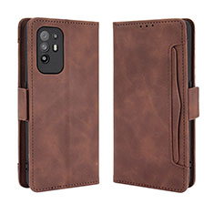 Coque Portefeuille Livre Cuir Etui Clapet BY3 pour Oppo A94 5G Marron