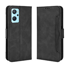 Coque Portefeuille Livre Cuir Etui Clapet BY3 pour Oppo A96 4G Noir