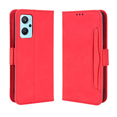 Coque Portefeuille Livre Cuir Etui Clapet BY3 pour Oppo A96 4G Rouge