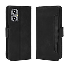 Coque Portefeuille Livre Cuir Etui Clapet BY3 pour Oppo A96 5G Noir