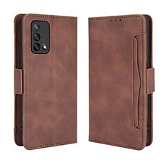 Coque Portefeuille Livre Cuir Etui Clapet BY3 pour Oppo F19 Marron