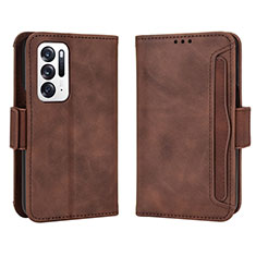 Coque Portefeuille Livre Cuir Etui Clapet BY3 pour Oppo Find N 5G Marron