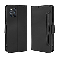 Coque Portefeuille Livre Cuir Etui Clapet BY3 pour Oppo Find X3 5G Noir