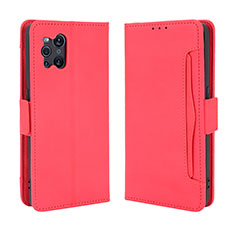 Coque Portefeuille Livre Cuir Etui Clapet BY3 pour Oppo Find X3 5G Rouge