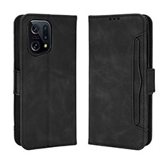 Coque Portefeuille Livre Cuir Etui Clapet BY3 pour Oppo Find X5 5G Noir