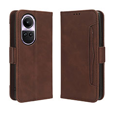 Coque Portefeuille Livre Cuir Etui Clapet BY3 pour Oppo Reno10 5G Marron