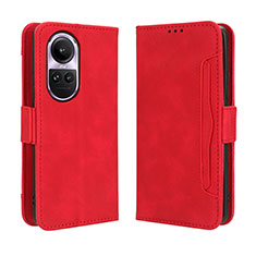 Coque Portefeuille Livre Cuir Etui Clapet BY3 pour Oppo Reno10 Pro 5G Rouge