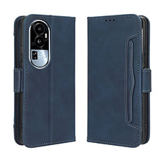 Coque Portefeuille Livre Cuir Etui Clapet BY3 pour Oppo Reno10 Pro+ Plus 5G Bleu