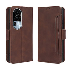 Coque Portefeuille Livre Cuir Etui Clapet BY3 pour Oppo Reno10 Pro+ Plus 5G Marron