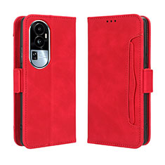 Coque Portefeuille Livre Cuir Etui Clapet BY3 pour Oppo Reno10 Pro+ Plus 5G Rouge