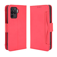 Coque Portefeuille Livre Cuir Etui Clapet BY3 pour Oppo Reno5 F Rouge