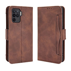 Coque Portefeuille Livre Cuir Etui Clapet BY3 pour Oppo Reno5 Lite Marron