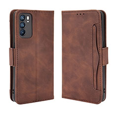 Coque Portefeuille Livre Cuir Etui Clapet BY3 pour Oppo Reno6 5G Marron