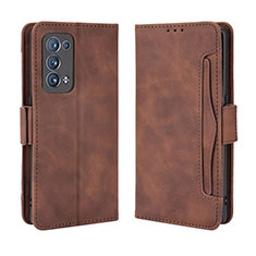 Coque Portefeuille Livre Cuir Etui Clapet BY3 pour Oppo Reno6 Pro 5G Marron