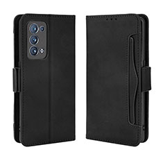 Coque Portefeuille Livre Cuir Etui Clapet BY3 pour Oppo Reno6 Pro 5G Noir