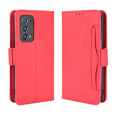 Coque Portefeuille Livre Cuir Etui Clapet BY3 pour Oppo Reno6 Pro+ Plus 5G Rouge