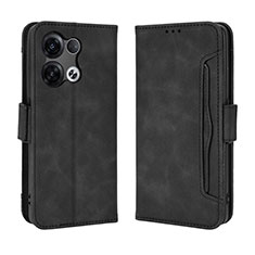 Coque Portefeuille Livre Cuir Etui Clapet BY3 pour Oppo Reno8 5G Noir