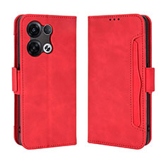 Coque Portefeuille Livre Cuir Etui Clapet BY3 pour Oppo Reno8 Pro 5G Rouge