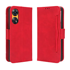 Coque Portefeuille Livre Cuir Etui Clapet BY3 pour Oppo Reno8 T 4G Rouge