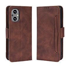 Coque Portefeuille Livre Cuir Etui Clapet BY3 pour Oppo Reno8 Z 5G Marron