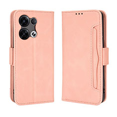 Coque Portefeuille Livre Cuir Etui Clapet BY3 pour Oppo Reno9 5G Rose