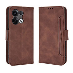 Coque Portefeuille Livre Cuir Etui Clapet BY3 pour Oppo Reno9 Pro 5G Marron