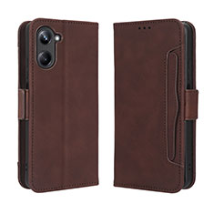 Coque Portefeuille Livre Cuir Etui Clapet BY3 pour Realme 10 4G Marron