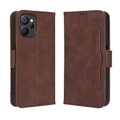 Coque Portefeuille Livre Cuir Etui Clapet BY3 pour Realme 10T 5G Marron