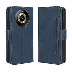 Coque Portefeuille Livre Cuir Etui Clapet BY3 pour Realme 11 Pro 5G Bleu