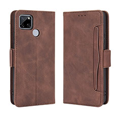 Coque Portefeuille Livre Cuir Etui Clapet BY3 pour Realme 7i RMX2193 Marron