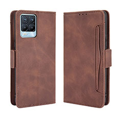 Coque Portefeuille Livre Cuir Etui Clapet BY3 pour Realme 8 Pro Marron