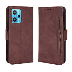 Coque Portefeuille Livre Cuir Etui Clapet BY3 pour Realme 9 4G Marron