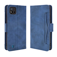 Coque Portefeuille Livre Cuir Etui Clapet BY3 pour Realme C11 (2021) Bleu