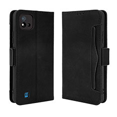 Coque Portefeuille Livre Cuir Etui Clapet BY3 pour Realme C20A Noir