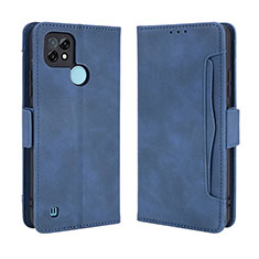 Coque Portefeuille Livre Cuir Etui Clapet BY3 pour Realme C21 Bleu