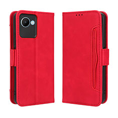 Coque Portefeuille Livre Cuir Etui Clapet BY3 pour Realme C30 Rouge