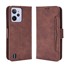 Coque Portefeuille Livre Cuir Etui Clapet BY3 pour Realme C31 Marron