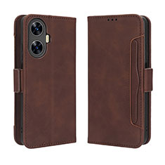 Coque Portefeuille Livre Cuir Etui Clapet BY3 pour Realme C55 Marron