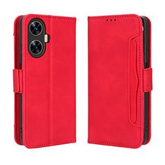 Coque Portefeuille Livre Cuir Etui Clapet BY3 pour Realme C55 Rouge