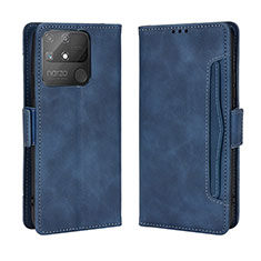 Coque Portefeuille Livre Cuir Etui Clapet BY3 pour Realme Narzo 50A Bleu