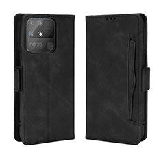 Coque Portefeuille Livre Cuir Etui Clapet BY3 pour Realme Narzo 50A Noir