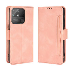 Coque Portefeuille Livre Cuir Etui Clapet BY3 pour Realme Narzo 50A Rose