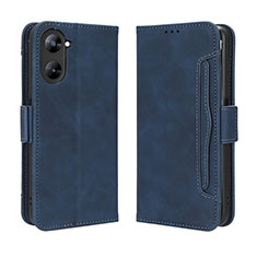 Coque Portefeuille Livre Cuir Etui Clapet BY3 pour Realme Q5x 5G Bleu