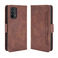 Coque Portefeuille Livre Cuir Etui Clapet BY3 pour Realme X7 Max 5G Marron