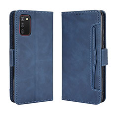 Coque Portefeuille Livre Cuir Etui Clapet BY3 pour Samsung Galaxy A02s Bleu