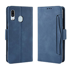 Coque Portefeuille Livre Cuir Etui Clapet BY3 pour Samsung Galaxy A20 Bleu