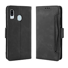 Coque Portefeuille Livre Cuir Etui Clapet BY3 pour Samsung Galaxy A20 Noir